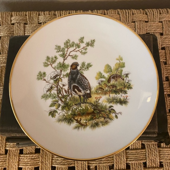 Kuba Other - Kuba Porcelain. Game Bird Plate.7.75 inches. Elegant with Gold Rim.